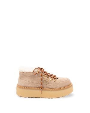 Prada Suede Lace-Up Shoes - Neutro
