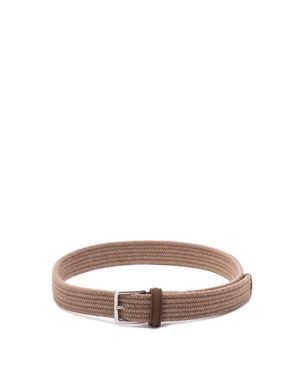 Anderson's Woven Belt With Suede Details - Marrone