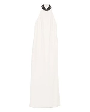 Brunello Cucinelli Abito Con Decorazione - Bianco
