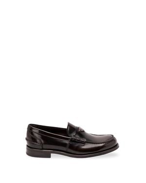 Prada Brushed Leather Loafers - Bianco