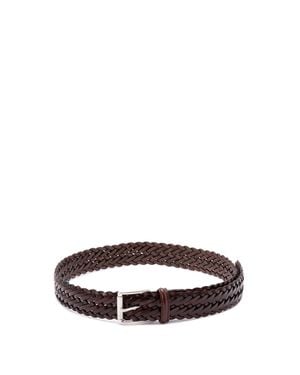 Anderson's Woven Leather Belt - Bianco