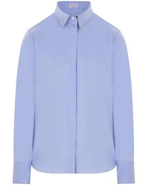 Brunello Cucinelli Shirt With Monili Trim - Blu