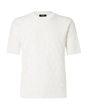 Fendi Zucca Allover' Crew-Neck Sweater - Bianco