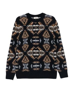 Altea Long Sleeve Crew-Neck Jacquard Sweater - Nero
