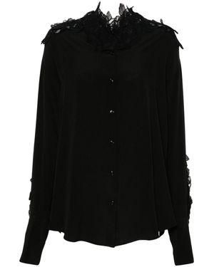 Ermanno Scervino Camicia A Fiori - Nero