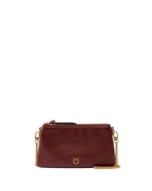 Pinko Leather Mini Double Bag - Viola