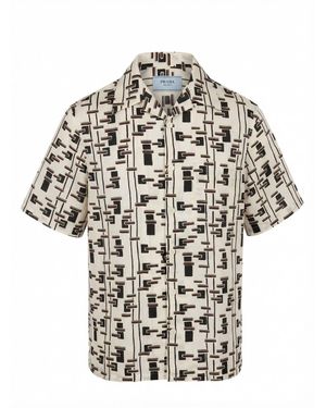 Prada Striped Cotton And Silk 'Bowling' Shirt - Multicolore
