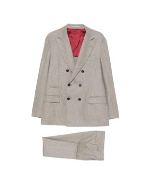 Brunello Cucinelli Double-Breasted Suit - Bianco