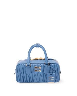 Miu Miu 'Arcadie' Matelassé Nappa Leather Bag - Blu
