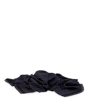 Gucci Pinstripe Wool Silk Scarf - Blu