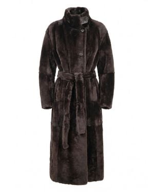 Brunello Cucinelli Fur Overcoat - Nero