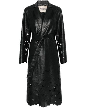 Herno Cappotto Con Ricamo - Nero