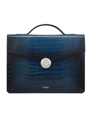 ST Dupont Atelier Leather Briefcase - Blue