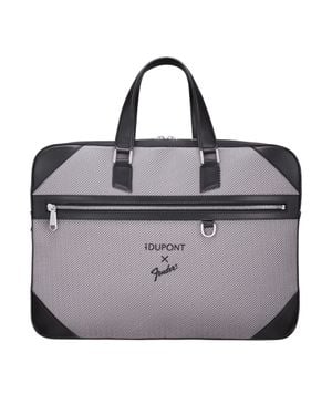 ST Dupont Document Holder Leather And Canvas - Black