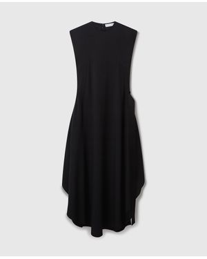 Stella McCartney Envers Satin Long Shift Dress - Black
