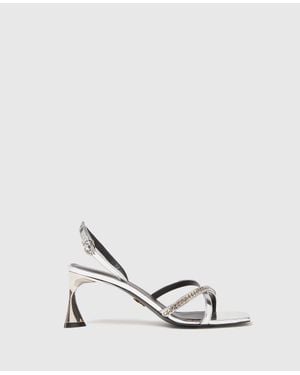 Stella McCartney Elsa Metallic Heeled Sandals - White