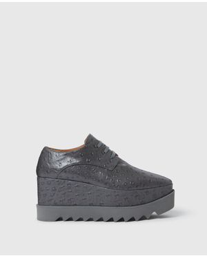 Stella McCartney Elyse Ostrich Platform Shoes - Grey