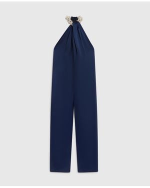 Stella McCartney Satin Halterneck Jumpsuit - Blue