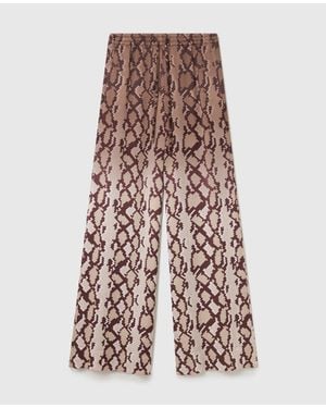 Stella McCartney Snake Print Oversized Drawtstring Pants - Brown