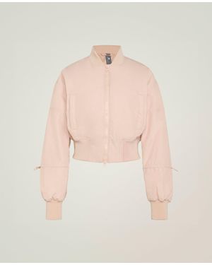 Stella McCartney Sportswear Woven Cropped Bomber Jacket - Natural