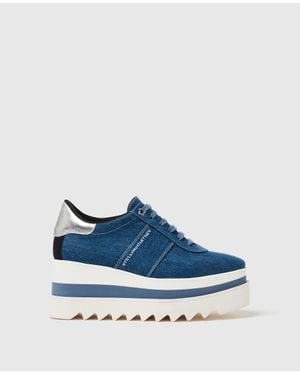 Stella McCartney Sneak-elyse Denim Platform Sneakers - Blue