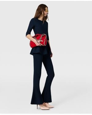 Stella McCartney Compact Knit Peplum Pants - Blue