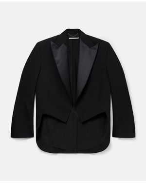 Stella McCartney Cropped Wool Tuxedo Blazer - Blue