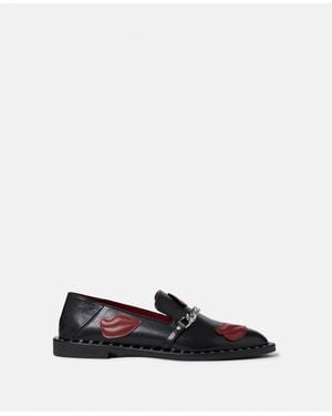 Stella McCartney Falabella Lip Appliqué Loafers - White