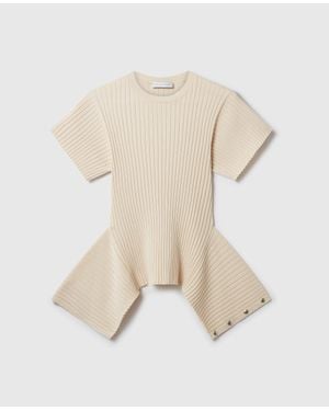 Stella McCartney Peplum Knit T-Shirt - Natural