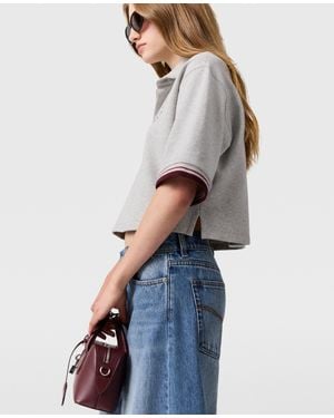 Stella McCartney Cropped Short-Sleeve Rugby Shirt - Gray