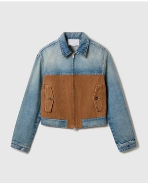 Stella McCartney Corduroy Panel Denim Jacket - Blue
