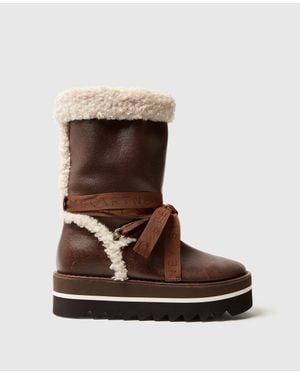 Stella McCartney Vegan Plush-lined Snow Boots - Brown