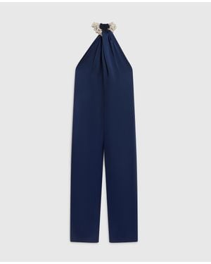 Stella McCartney Satin Halterneck Jumpsuit - Blue