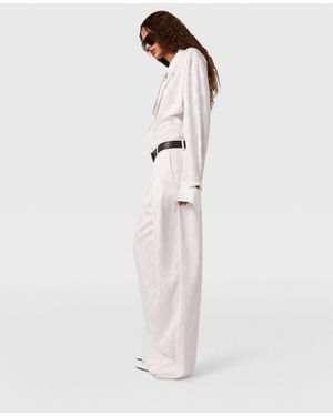 Stella McCartney Snake Print Pleated Straight-leg Pants - White