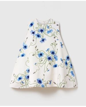 Stella McCartney Cornflower Embroidered A-Line Dress - Blue