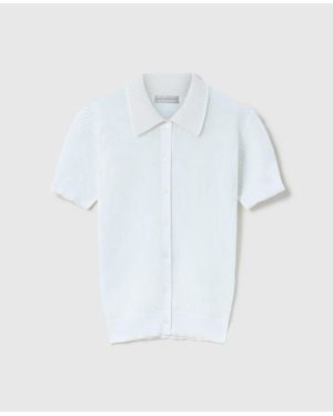 Stella McCartney Sheer Crochet Short-Sleeve Shirt - White