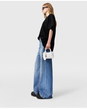 Stella McCartney Faded Wide-Leg High-Rise Denim Jeans - Blue