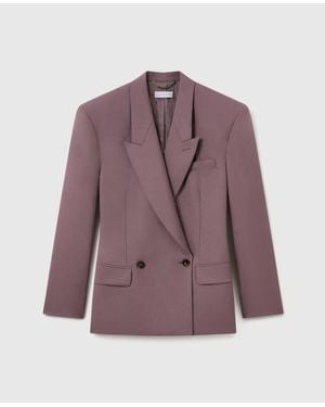 Stella McCartney Canvas Double-Breasted Waisted Jacket - Purple