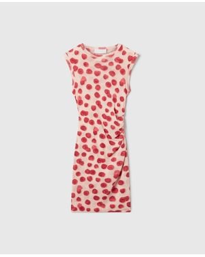 Stella McCartney Raspberry Print Mesh Mini Dress - White