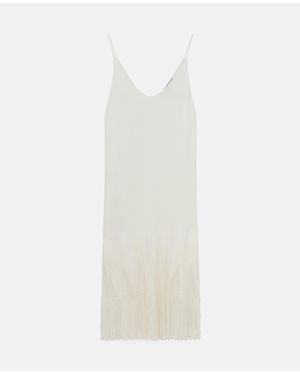 Stella McCartney Open-Knit Fringe Midi Dress - White