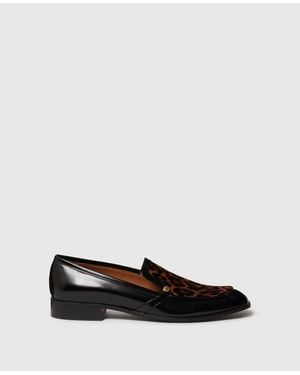 Stella McCartney Brushed Loafers With Leopard Velvet - White