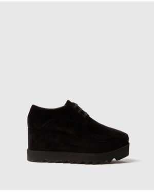 Stella McCartney Elyse Velvet Platform Shoes - Black