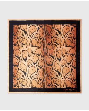 Stella McCartney Cloud Leopard Print Square Scarf - Metallic