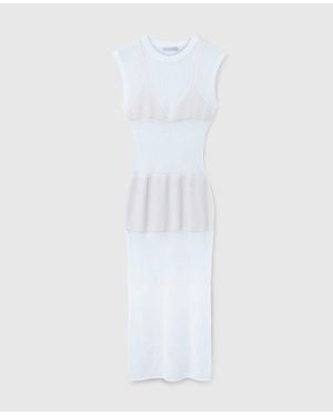 Stella McCartney Sheer Crochet Midi Dress - White