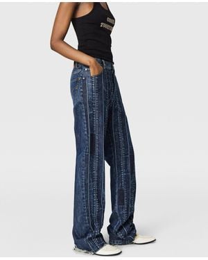 Stella McCartney Waistband Paneled Straight Jeans - Blue