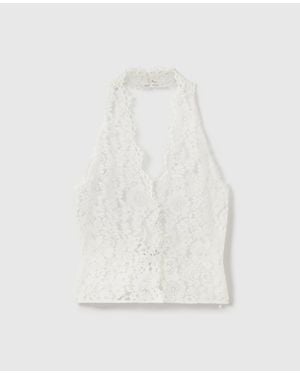 Stella McCartney Halterneck Lace Top - White