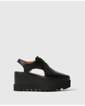 Stella McCartney Elyse Cut-Out Wedge Derby Shoes - Black