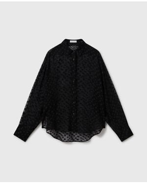 Stella McCartney Sheer Polka Dot Chiffon Shirt - Black