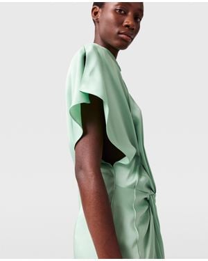 Stella McCartney Cap-sleeve Halterneck Twist Midi Dress - Green