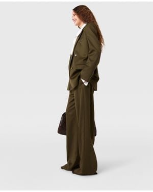 Stella McCartney Pleated Straight-leg Pants - Green